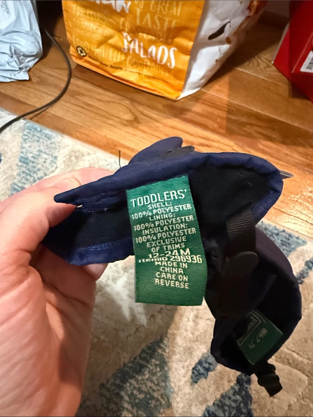 L.L. Bean Navy Blue Kids Snow Mittens